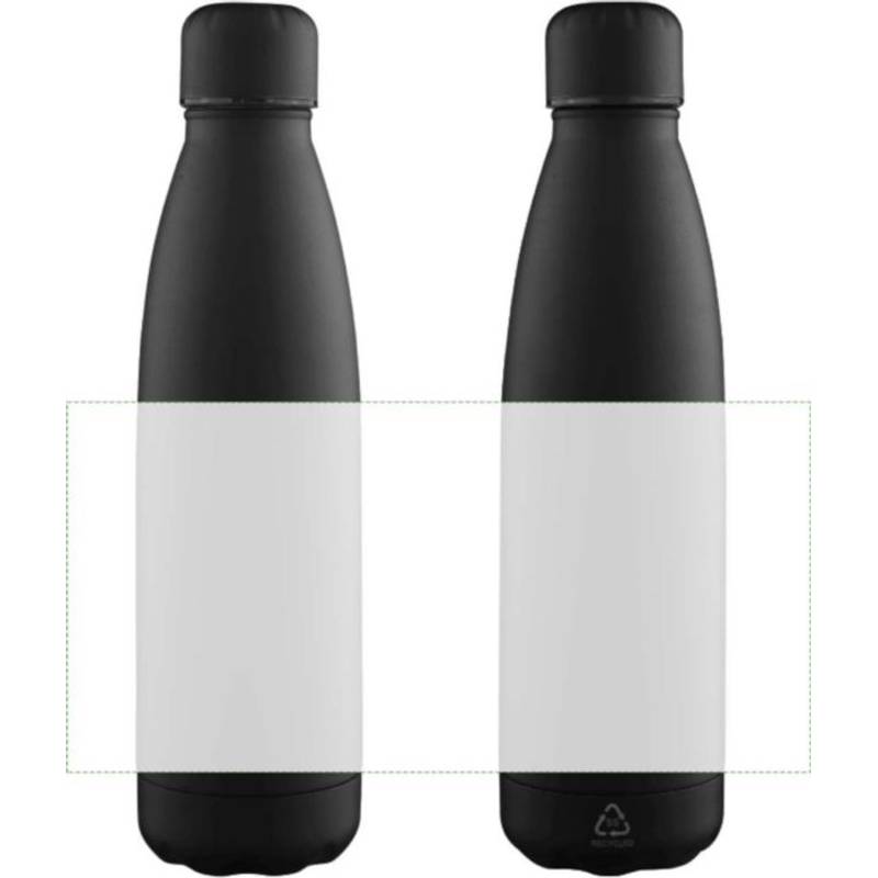 Dvoustěnná láhev na pití s recyklovanou vrstvou 500 ml Sunny, černá Dvoustěnná láhev na pití s recyklovanou vrstvou 500 ml Sunny, černá