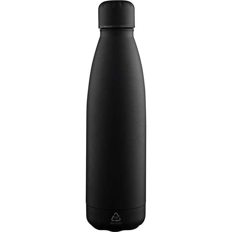 Dvoustěnná láhev na pití s recyklovanou vrstvou 500 ml Sunny, černá Dvoustěnná láhev na pití s recyklovanou vrstvou 500 ml Sunny, černá