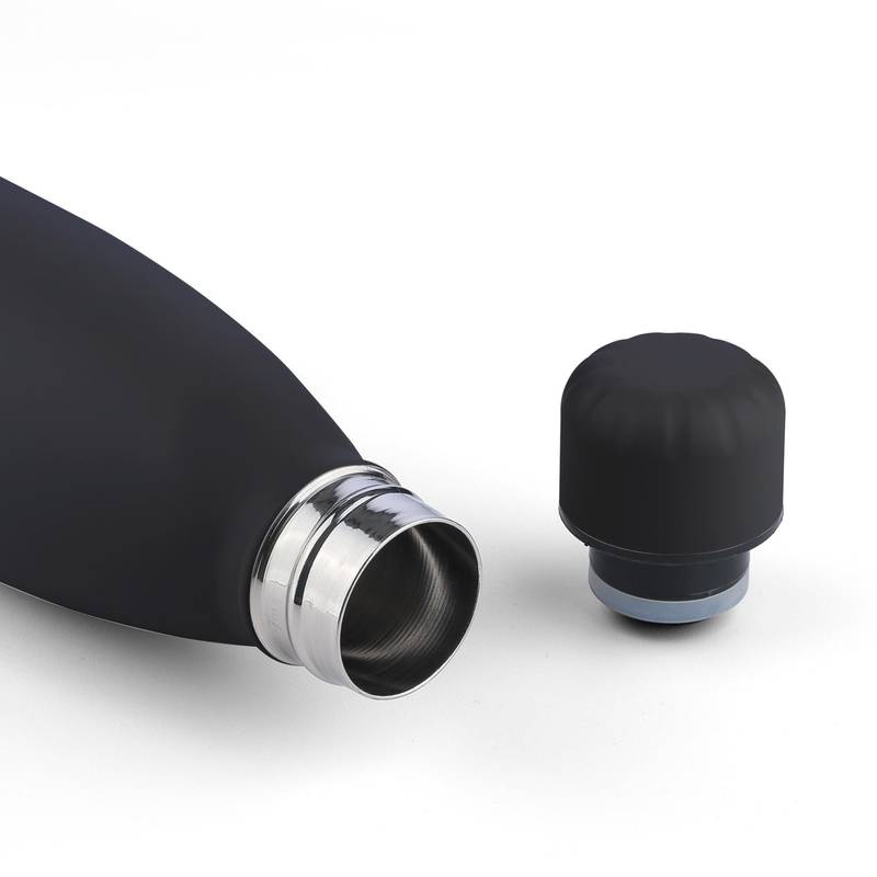 Dvoustěnná láhev na pití s recyklovanou vrstvou 500 ml Sunny, černá Dvoustěnná láhev na pití s recyklovanou vrstvou 500 ml Sunny, černá