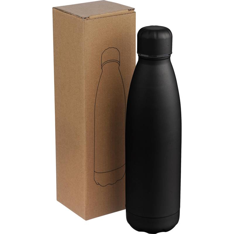 Dvoustěnná láhev na pití s recyklovanou vrstvou 500 ml Sunny, černá Dvoustěnná láhev na pití s recyklovanou vrstvou 500 ml Sunny, černá