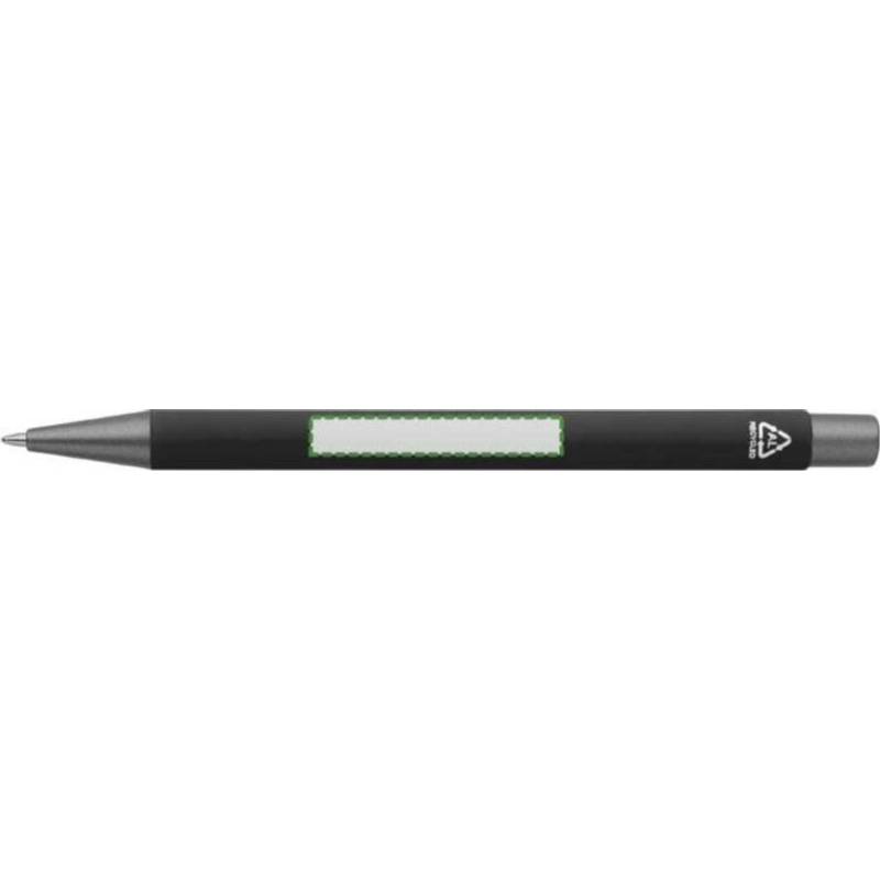 Kuličkové pero z recyklovaného hliníku Emmett, černá Kuličkové pero z recyklovaného hliníku Emmett, černá