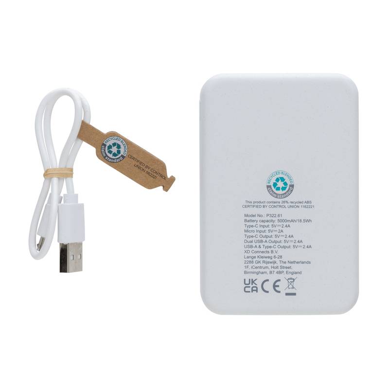 Powerbanka 5000 mAh, bílá Powerbanka 5000 mAh, bílá