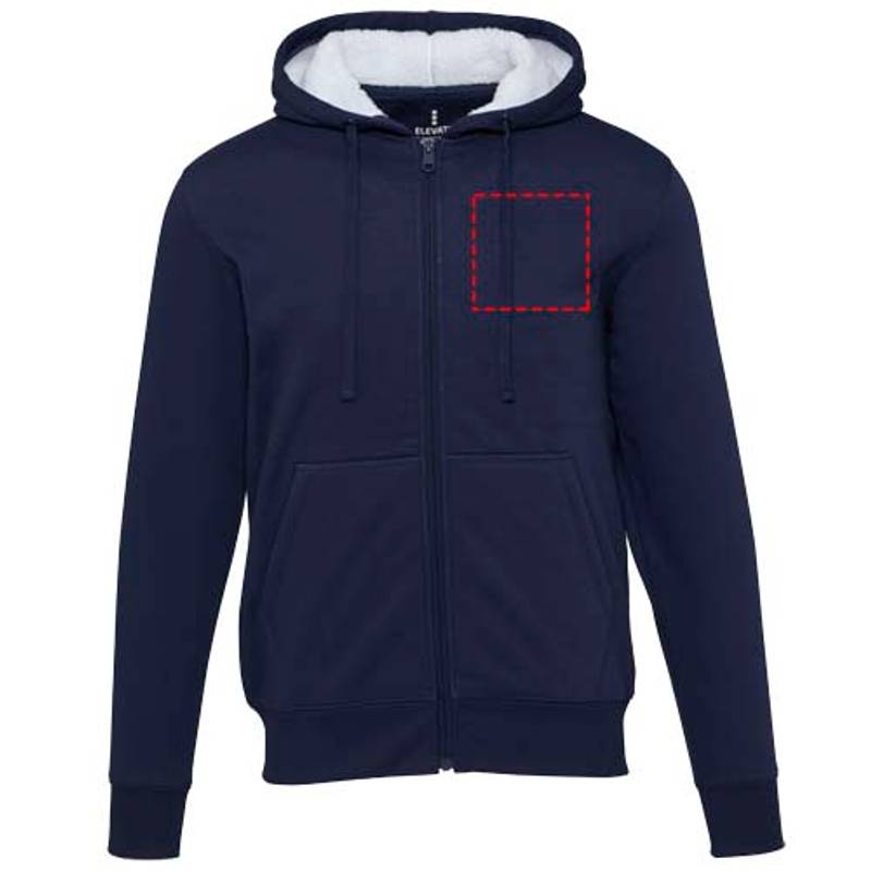 Natron mikina s kapucňou a dlhým zipsom zo sherpa materiálu, modrá Navy XS Natron mikina s kapucňou a dlhým zipsom zo sherpa materiálu, modrá Navy XS