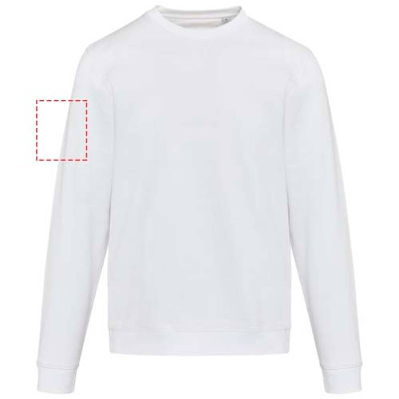Jasper unisex sveter s okrúhlym výstrihom z org.recykl.mat. 280 g/m, biela XS Jasper unisex sveter s okrúhlym výstrihom z org.recykl.mat. 280 g/m, biela XS