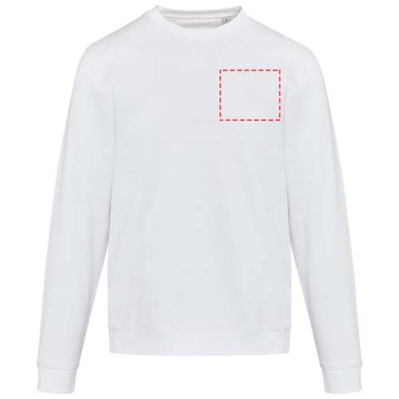 Jasper unisex sveter s okrúhlym výstrihom z org.recykl.mat. 280 g/m, biela XS Jasper unisex sveter s okrúhlym výstrihom z org.recykl.mat. 280 g/m, biela XS