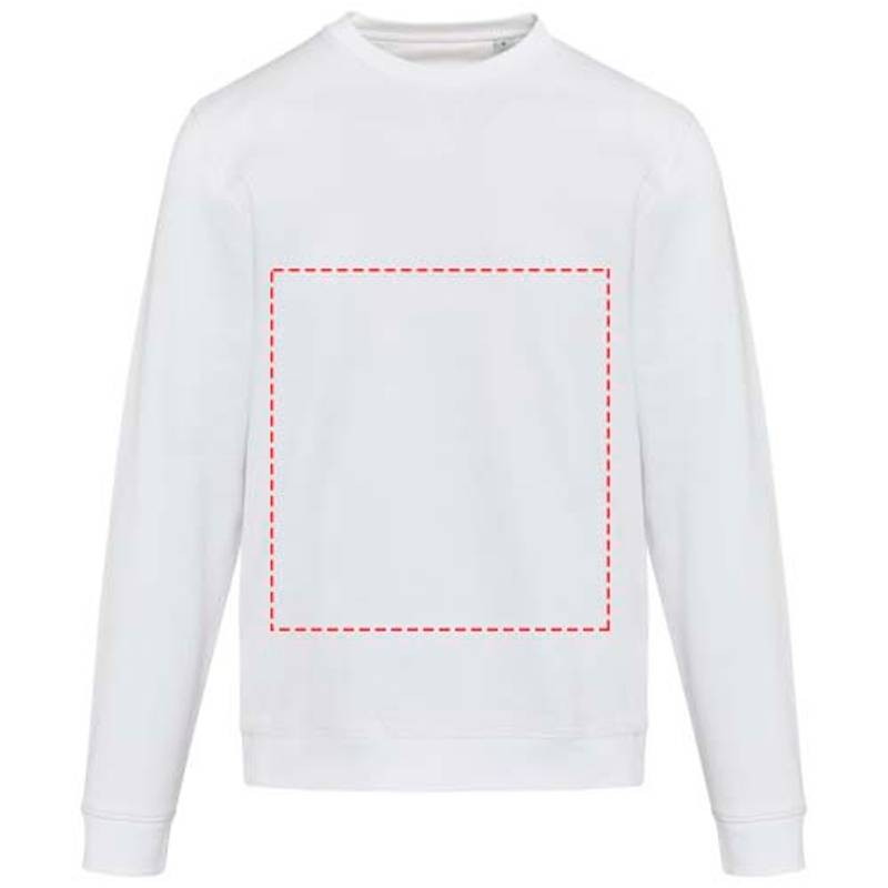 Jasper unisex sveter s okrúhlym výstrihom z org.recykl.mat. 280 g/m, biela XS Jasper unisex sveter s okrúhlym výstrihom z org.recykl.mat. 280 g/m, biela XS