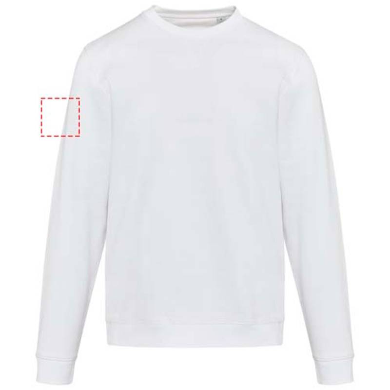 Jasper unisex sveter s okrúhlym výstrihom z org.recykl.mat. 280 g/m, biela XS Jasper unisex sveter s okrúhlym výstrihom z org.recykl.mat. 280 g/m, biela XS