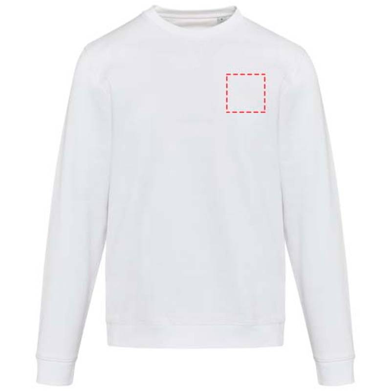 Jasper unisex sveter s okrúhlym výstrihom z org.recykl.mat. 280 g/m, biela XS Jasper unisex sveter s okrúhlym výstrihom z org.recykl.mat. 280 g/m, biela XS