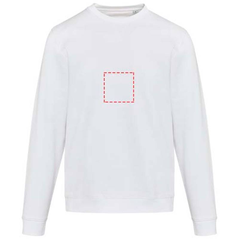Jasper unisex sveter s okrúhlym výstrihom z org.recykl.mat. 280 g/m, biela XS Jasper unisex sveter s okrúhlym výstrihom z org.recykl.mat. 280 g/m, biela XS