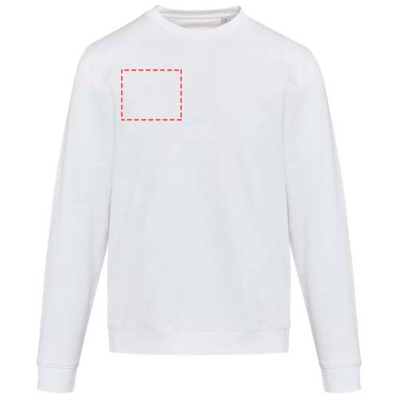 Jasper unisex sveter s okrúhlym výstrihom z org.recykl.mat. 280 g/m, biela XS Jasper unisex sveter s okrúhlym výstrihom z org.recykl.mat. 280 g/m, biela XS