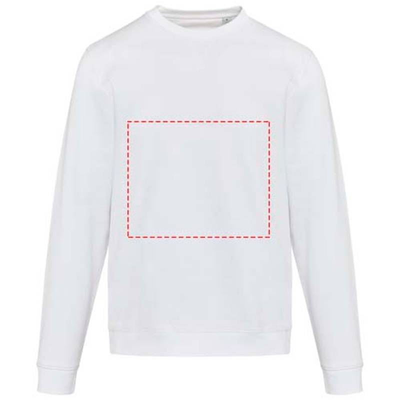 Jasper unisex sveter s okrúhlym výstrihom z org.recykl.mat. 280 g/m, biela XS Jasper unisex sveter s okrúhlym výstrihom z org.recykl.mat. 280 g/m, biela XS