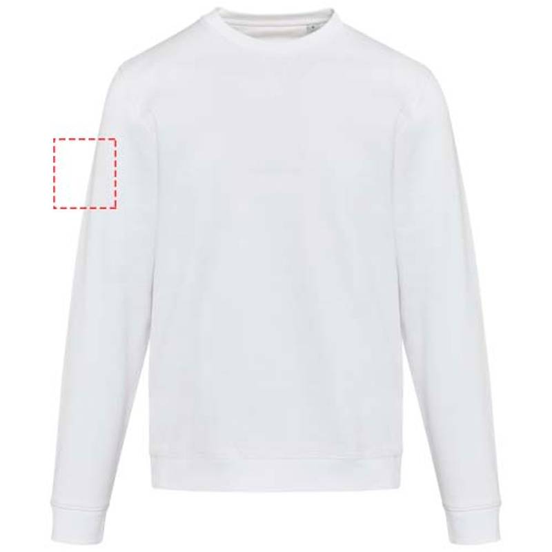 Jasper unisex sveter s okrúhlym výstrihom z org.recykl.mat. 280 g/m, biela XS Jasper unisex sveter s okrúhlym výstrihom z org.recykl.mat. 280 g/m, biela XS