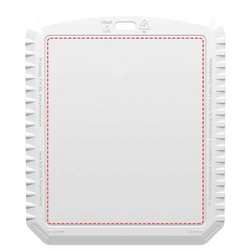 Obdélníková škrabka na led Thrym z recykl. plastu, bílá Obdélníková škrabka na led Thrym z recykl. plastu, bílá