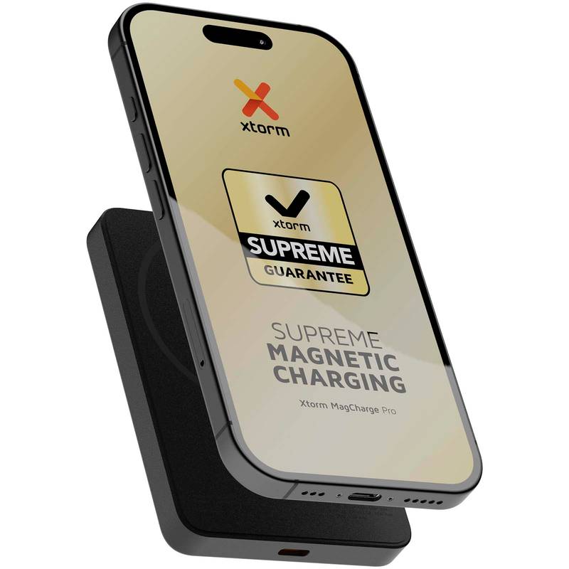 Xtorm Go2 15W bezdrátová powerbanka s kapacitou 5 000 mAh, černá Xtorm Go2 15W bezdrátová powerbanka s kapacitou 5 000 mAh, černá