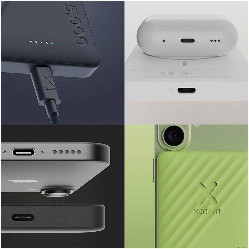 Xtorm Go2 15W bezdrátová powerbanka s kapacitou 5 000 mAh, černá Xtorm Go2 15W bezdrátová powerbanka s kapacitou 5 000 mAh, černá