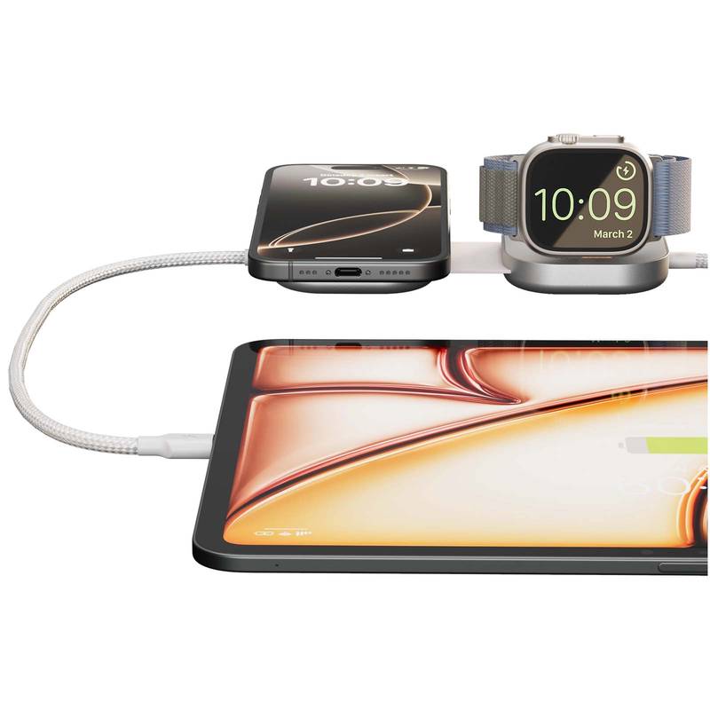 Zens Pro 3 140W nabíjecí kabel 3 v 1 s USB-C, bílá Zens Pro 3 140W nabíjecí kabel 3 v 1 s USB-C, bílá