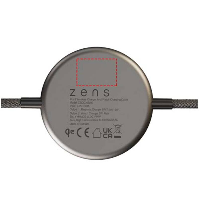 Zens Pro 2 15W duální nabíjecí kabel, černá Zens Pro 2 15W duální nabíjecí kabel, černá