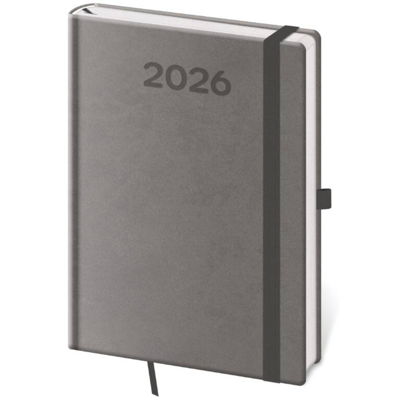 Týdenní diář B6 Print Pop šedý, 2026 Týdenní diář B6 Print Pop šedý, 2026