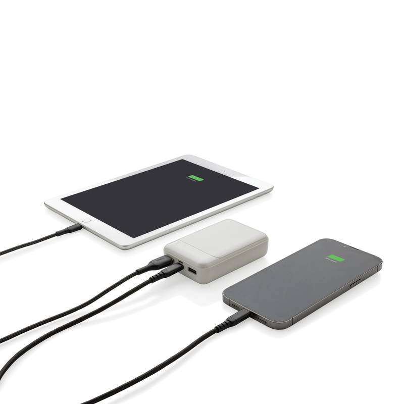 Powerbanka 10 000 mAh z RCS recyklovaného plastu, biela Powerbanka 10 000 mAh z RCS recyklovaného plastu, biela