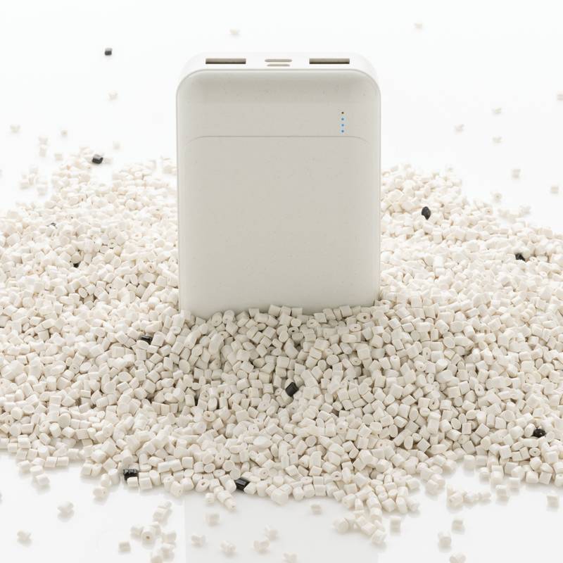 Powerbanka 10 000 mAh z RCS recyklovaného plastu, biela Powerbanka 10 000 mAh z RCS recyklovaného plastu, biela