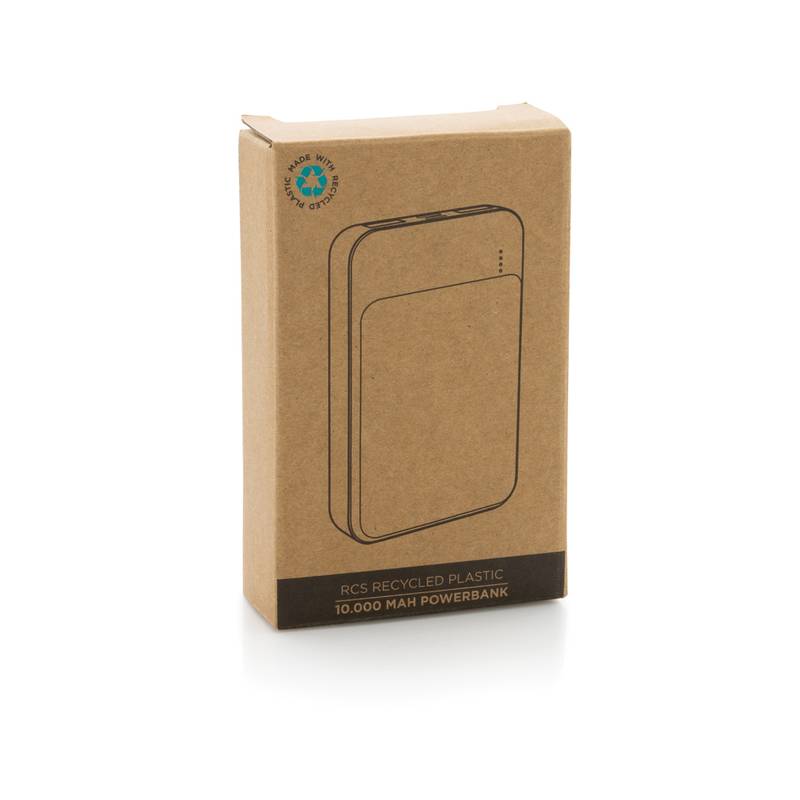 Powerbanka 10 000 mAh z RCS recyklovaného plastu, biela Powerbanka 10 000 mAh z RCS recyklovaného plastu, biela