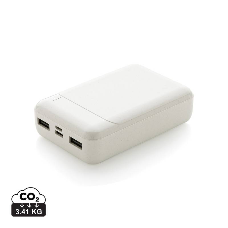 Powerbanka 10 000 mAh z RCS recyklovaného plastu, biela Powerbanka 10 000 mAh z RCS recyklovaného plastu, biela