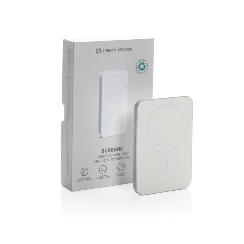 Powerbanka 3000mAh Urban Vitamin Burbank, sivá strieborná Powerbanka 3000mAh Urban Vitamin Burbank, sivá strieborná