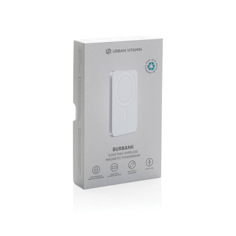 Powerbanka 3000mAh Urban Vitamin Burbank, sivá strieborná Powerbanka 3000mAh Urban Vitamin Burbank, sivá strieborná