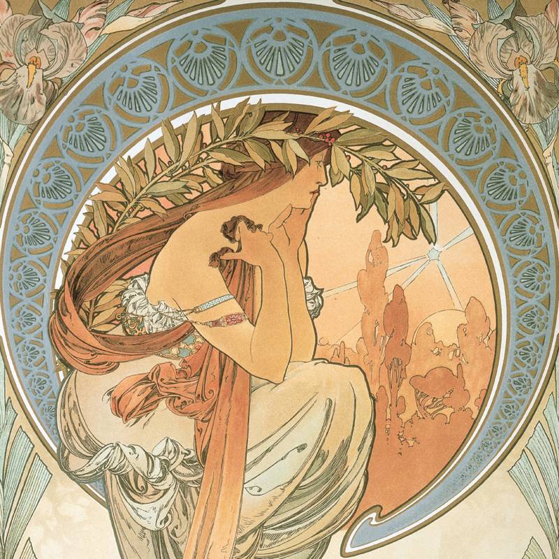 NOTIQUE Poznámkový kalendář Alfons Mucha 2027, 30 x 30 cm NOTIQUE Poznámkový kalendář Alfons Mucha 2027, 30 x 30 cm