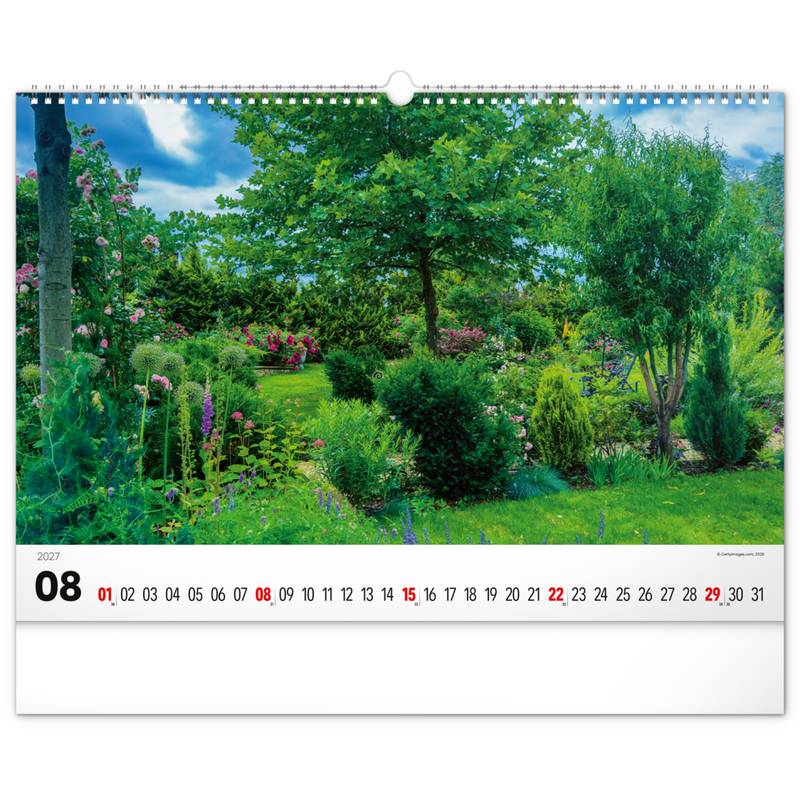 NOTIQUE Nástěnný kalendář Zahrady 2027, 48 x 33 cm NOTIQUE Nástěnný kalendář Zahrady 2027, 48 x 33 cm