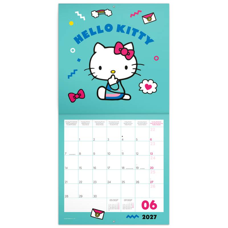 NOTIQUE Poznámkový kalendár Hello Kitty 2027, 30 x 30 cm NOTIQUE Poznámkový kalendár Hello Kitty 2027, 30 x 30 cm