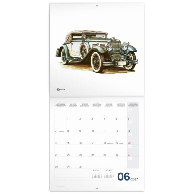 NOTIQUE Poznámkový kalendář Classic Cars – Václav Zapadlík 2027, PLASTIC FREE, 30 x 30 cm NOTIQUE Poznámkový kalendář Classic Cars – Václav Zapadlík 2027, PLASTIC FREE, 30 x 30 cm