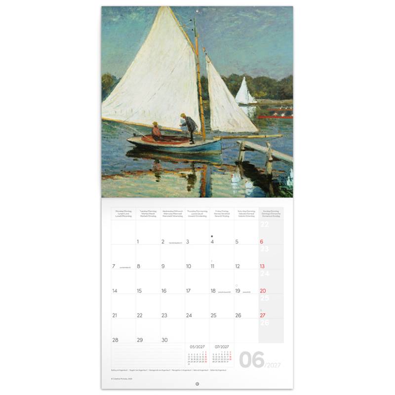 NOTIQUE Grid calendar Claude Monet 2027, 30 x 30 cm NOTIQUE Grid calendar Claude Monet 2027, 30 x 30 cm