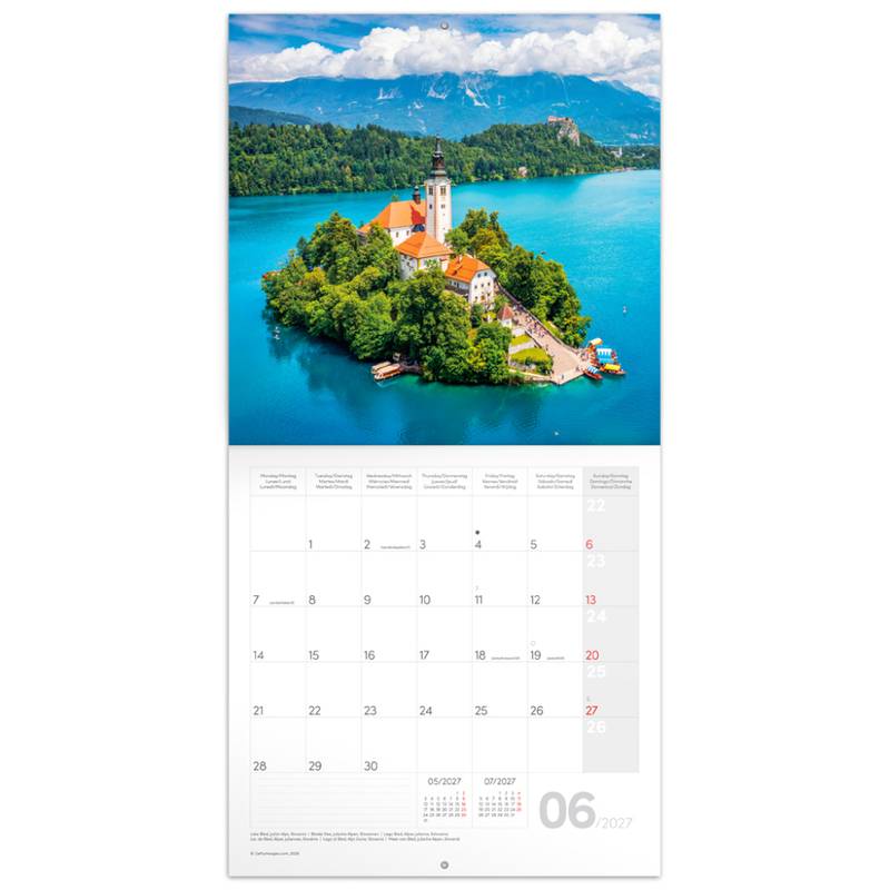 NOTIQUE Grid calendar Alps 2027, 30 x 30 cm NOTIQUE Grid calendar Alps 2027, 30 x 30 cm