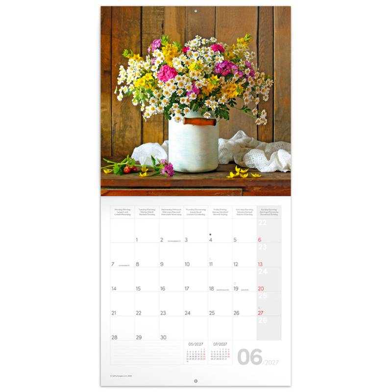 NOTIQUE Grid calendar Flowers 2027, 30 x 30 cm NOTIQUE Grid calendar Flowers 2027, 30 x 30 cm
