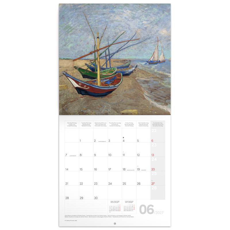 NOTIQUE Grid calendar Vincent van Gogh 2027, 30 x 30 cm NOTIQUE Grid calendar Vincent van Gogh 2027, 30 x 30 cm