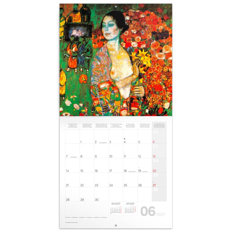 NOTIQUE Grid calendar Gustav Klimt 2027, 30 x 30 cm NOTIQUE Grid calendar Gustav Klimt 2027, 30 x 30 cm