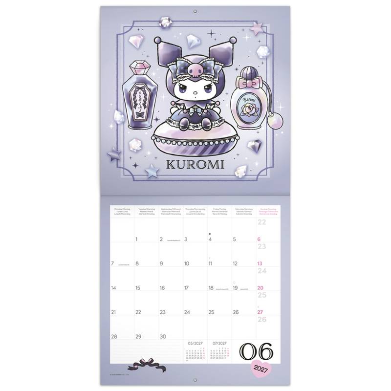 NOTIQUE Grid calendar Kuromi 2027, 30 x 30 cm NOTIQUE Grid calendar Kuromi 2027, 30 x 30 cm