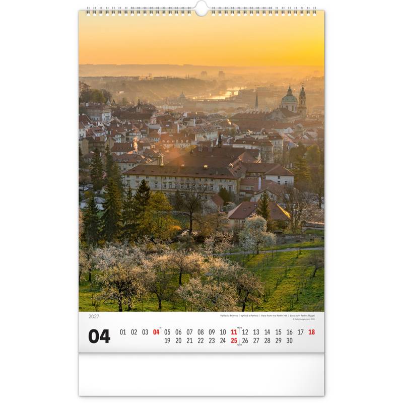 NOTIQUE Nástěnný kalendář Praha 2027, 33 x 46 cm NOTIQUE Nástěnný kalendář Praha 2027, 33 x 46 cm
