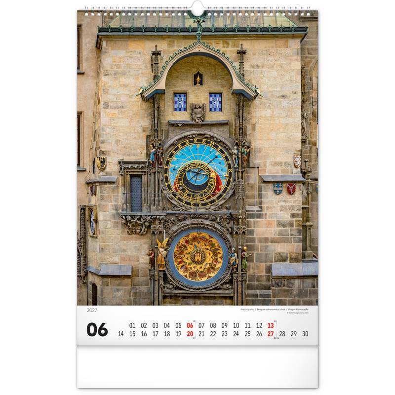 NOTIQUE Nástěnný kalendář Praha 2027, 33 x 46 cm NOTIQUE Nástěnný kalendář Praha 2027, 33 x 46 cm