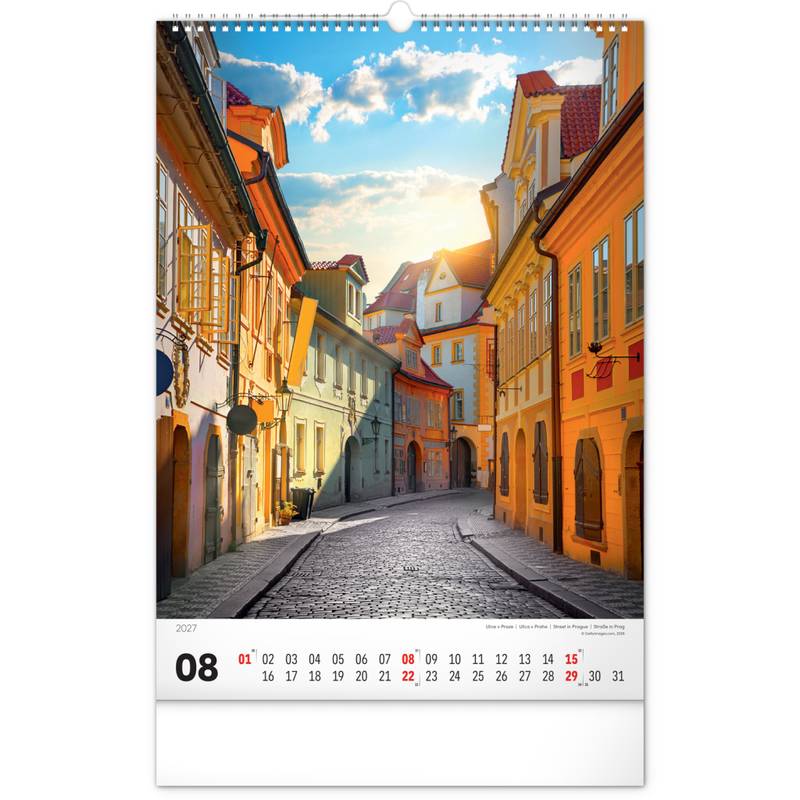 NOTIQUE Nástěnný kalendář Praha 2027, 33 x 46 cm NOTIQUE Nástěnný kalendář Praha 2027, 33 x 46 cm