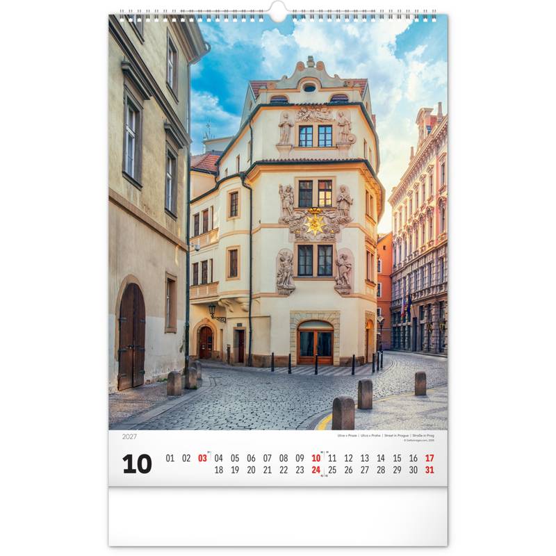 NOTIQUE Nástěnný kalendář Praha 2027, 33 x 46 cm NOTIQUE Nástěnný kalendář Praha 2027, 33 x 46 cm