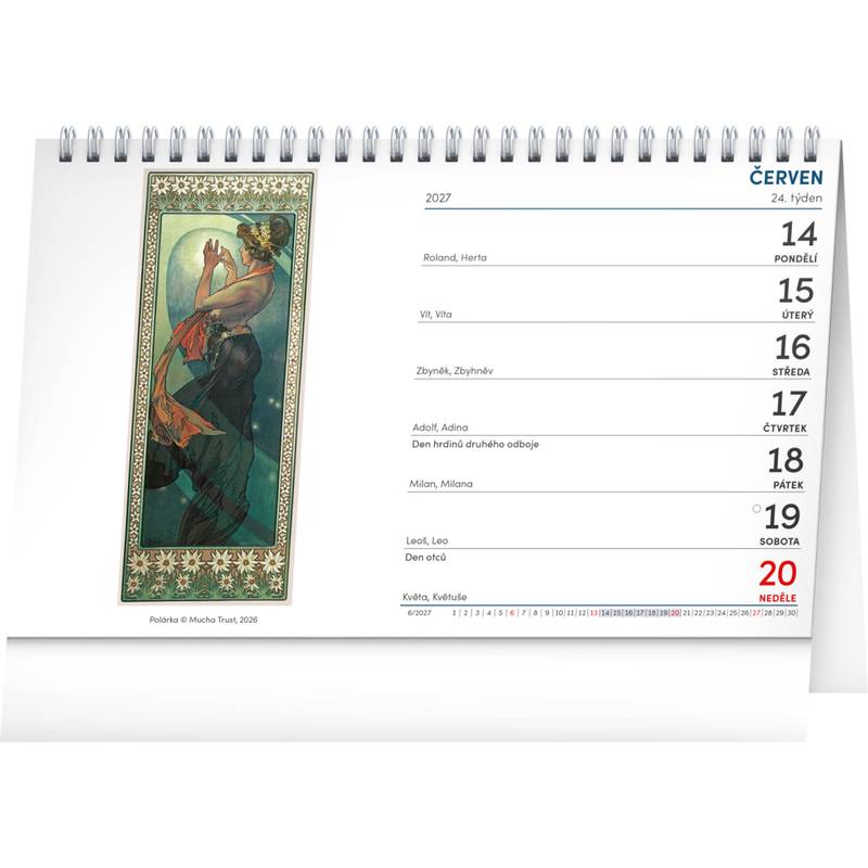 NOTIQUE Stolní kalendář Alfons Mucha 2027, 23,1 x 14,5 cm NOTIQUE Stolní kalendář Alfons Mucha 2027, 23,1 x 14,5 cm
