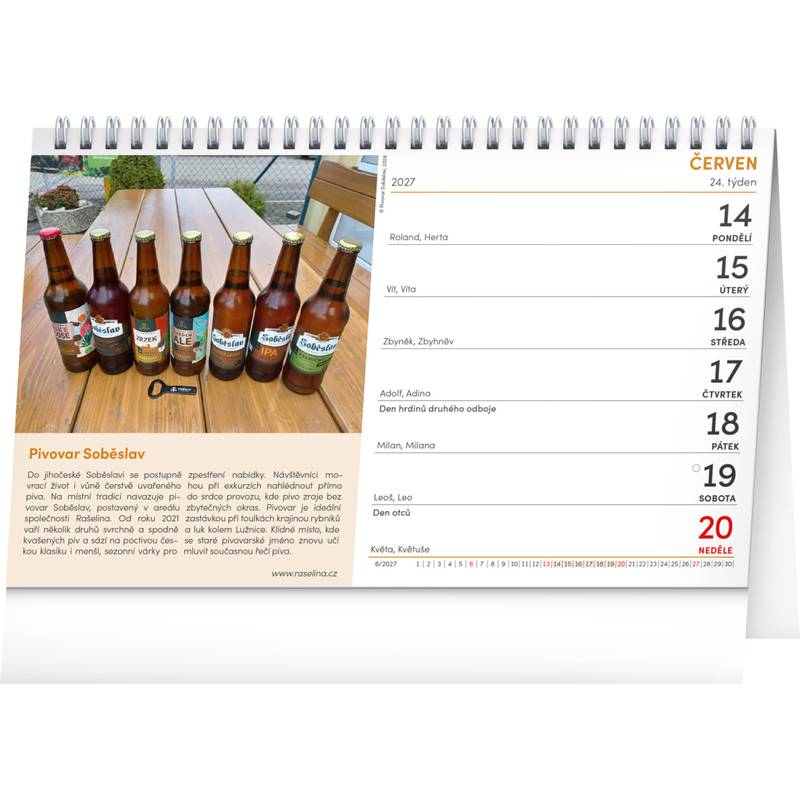 NOTIQUE Stolní kalendář Putování za pivem 2027, 23,1 x 14,5 cm NOTIQUE Stolní kalendář Putování za pivem 2027, 23,1 x 14,5 cm