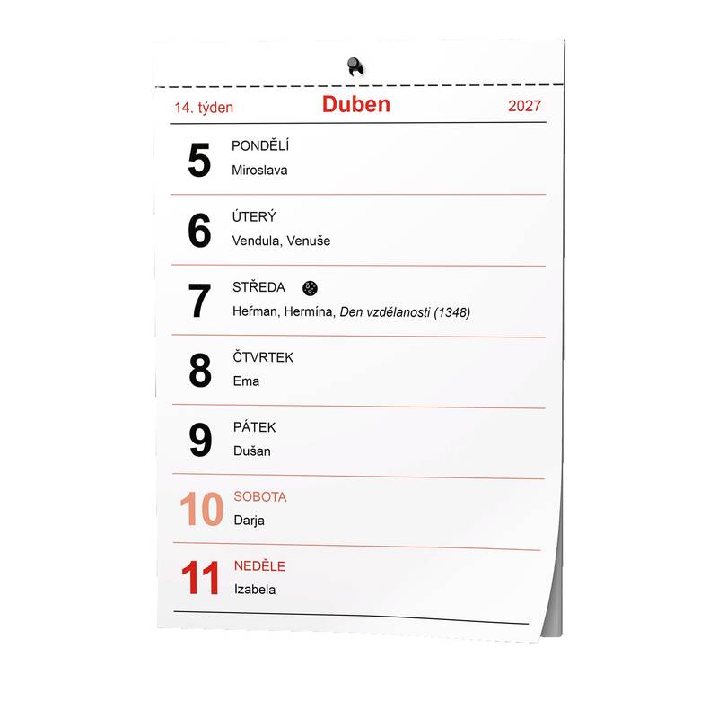 Nástěnný kalendář - Trhací kalendář - A5 Nástěnný kalendář - Trhací kalendář - A5