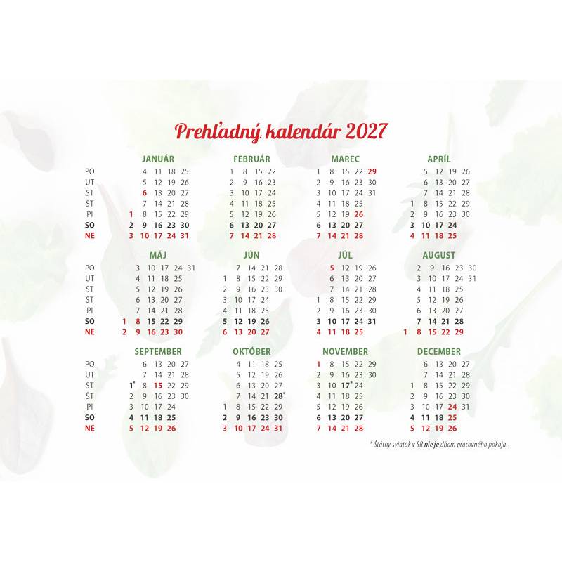 Nástenný kalendár GAZDINKA 2027 Nástenný kalendár GAZDINKA 2027