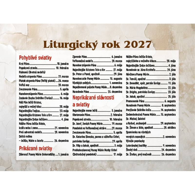 Stolový kalendár Katolícky 2027 Stolový kalendár Katolícky 2027