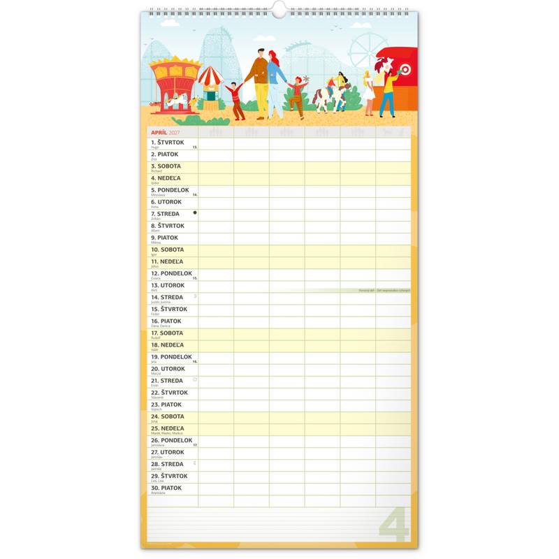 NOTIQUE Nástenný kalendár Rodinný plánovací XXL 2027, 33 x 64 cm NOTIQUE Nástenný kalendár Rodinný plánovací XXL 2027, 33 x 64 cm