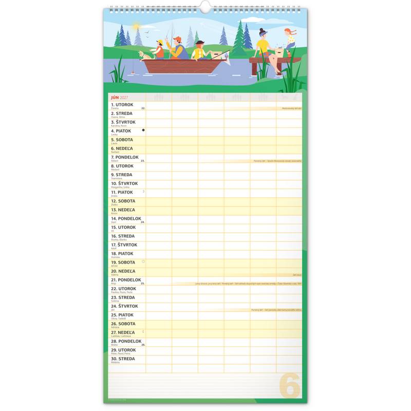 NOTIQUE Nástenný kalendár Rodinný plánovací XXL 2027, 33 x 64 cm NOTIQUE Nástenný kalendár Rodinný plánovací XXL 2027, 33 x 64 cm