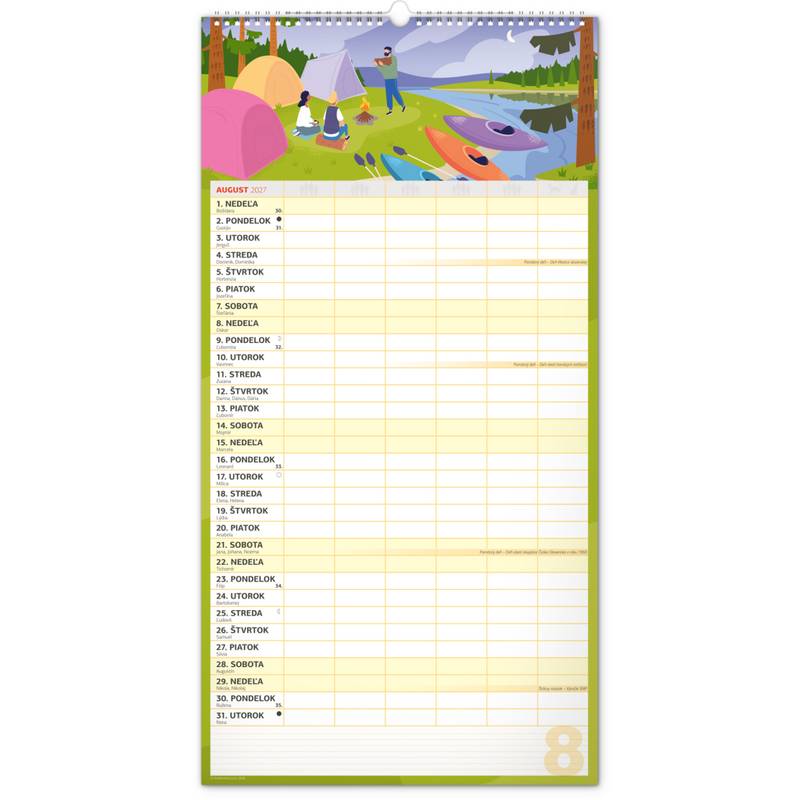 NOTIQUE Nástenný kalendár Rodinný plánovací XXL 2027, 33 x 64 cm NOTIQUE Nástenný kalendár Rodinný plánovací XXL 2027, 33 x 64 cm